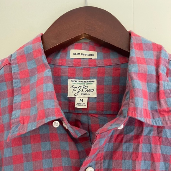FIRE ASS J Crew Slim Fit Gingham Shirt (red / blue checks) J. Crew - Picture 1 of 3
